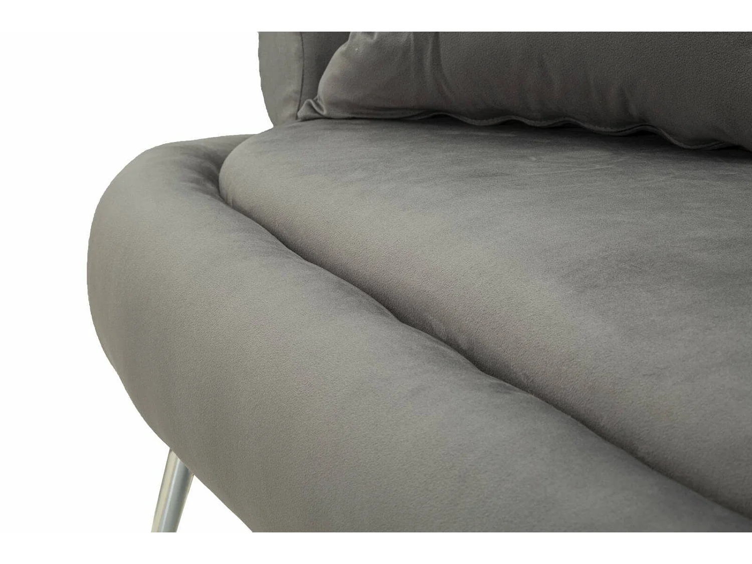 Sofa Fixe 2 Places Casier, 2 Coussins Inclus, 68x133x69h cm Gris