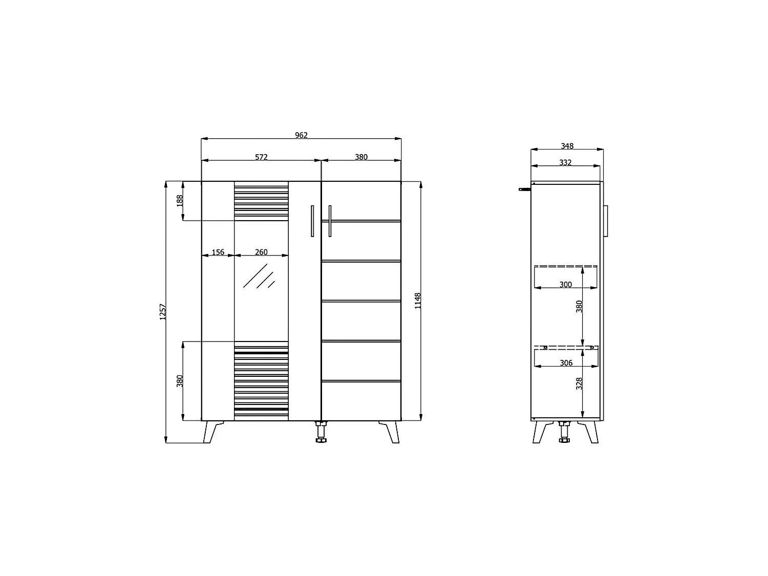 Vitrine Cetona, 4 Böden, 96x35x126 cm, Braun Eiche Knoten, Aussteller, Flügeltüren, 2 Türen