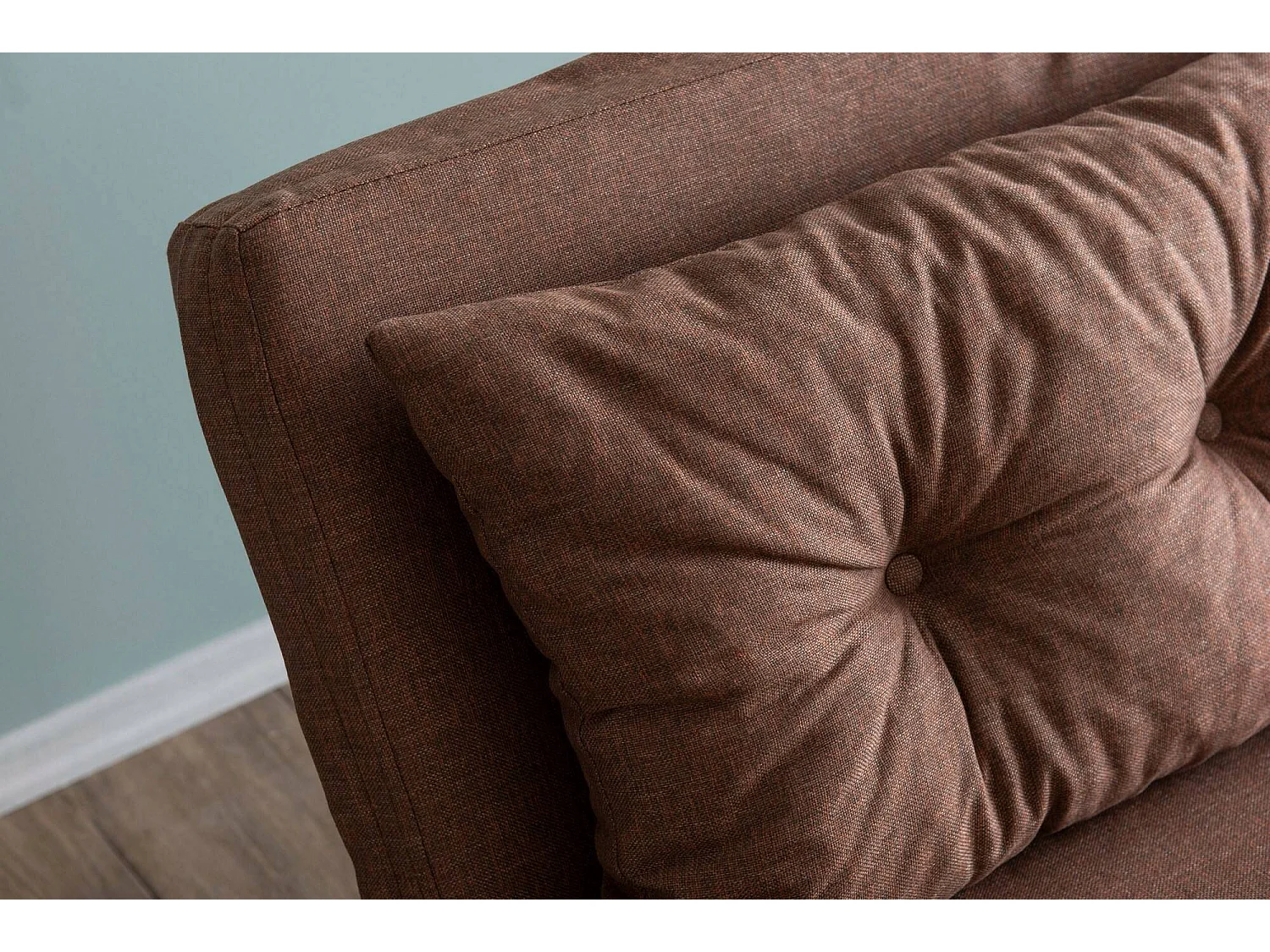 Canapé-lit 2 places Calvin, coffre de rangement, 133x78 cm brun sable, inclinable, accoudoirs