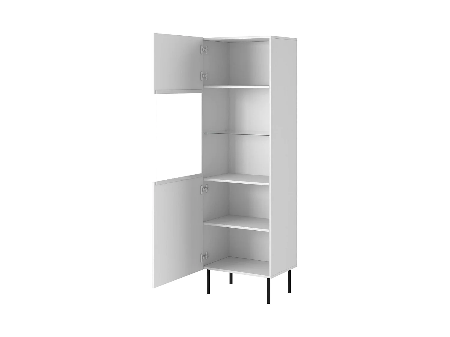 Vetrina Mangualde, 4 Ripiani, 42x59.5x182.5h cm Bianco, Mobile Espositore