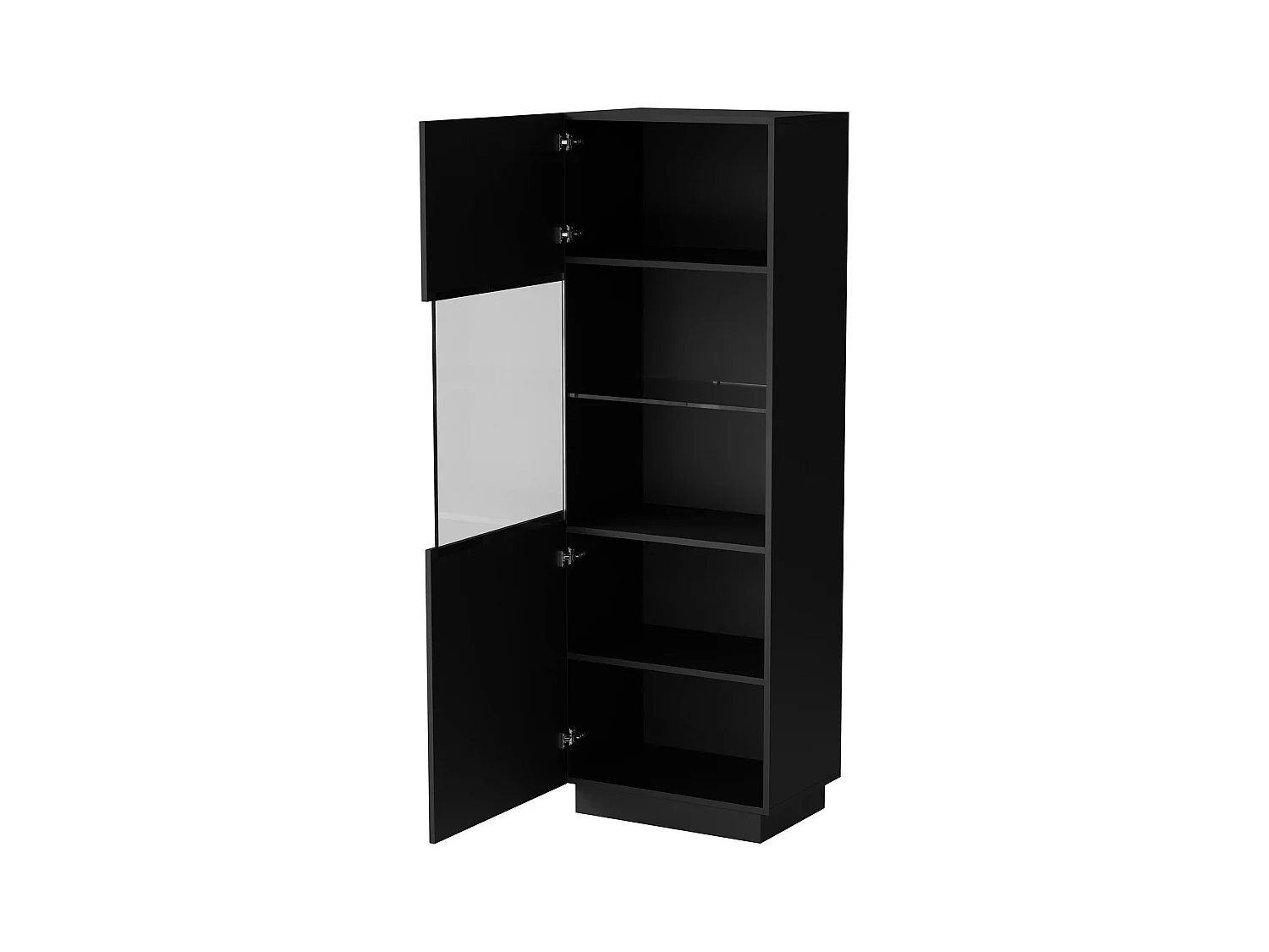 Vitrine Mealhada, 4 étagères, 40x59.5x178h cm Noir, Armoire d'exposition