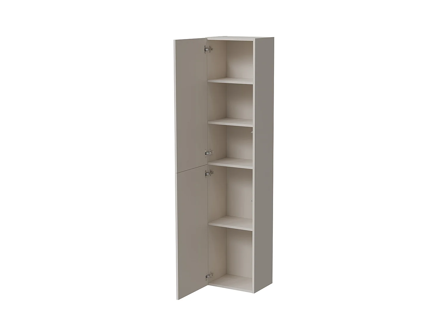 Vitrine Tabua, 4 étagères, 29.8x39.9x180h cm Beige, Meuble d'exposition