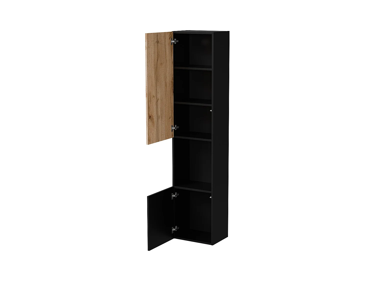 Vitrine Azere, 4 Étagères, 29,8x39,9x180h cm Gris Anthracite, Meuble Exposition