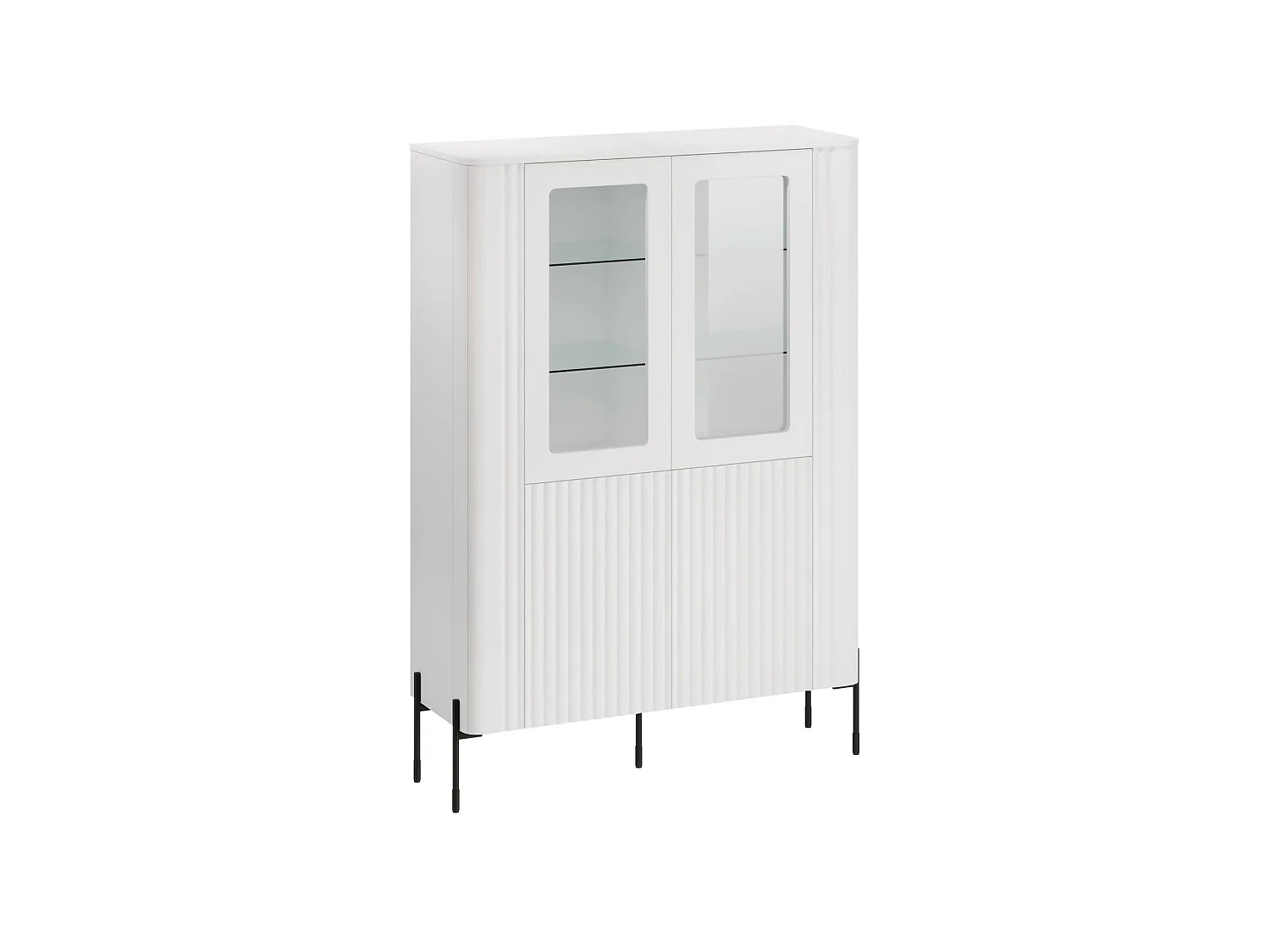 Vetrina Loures, 8 Ripiani, 39.6x110x160h cm Bianco, Mobile Espositore