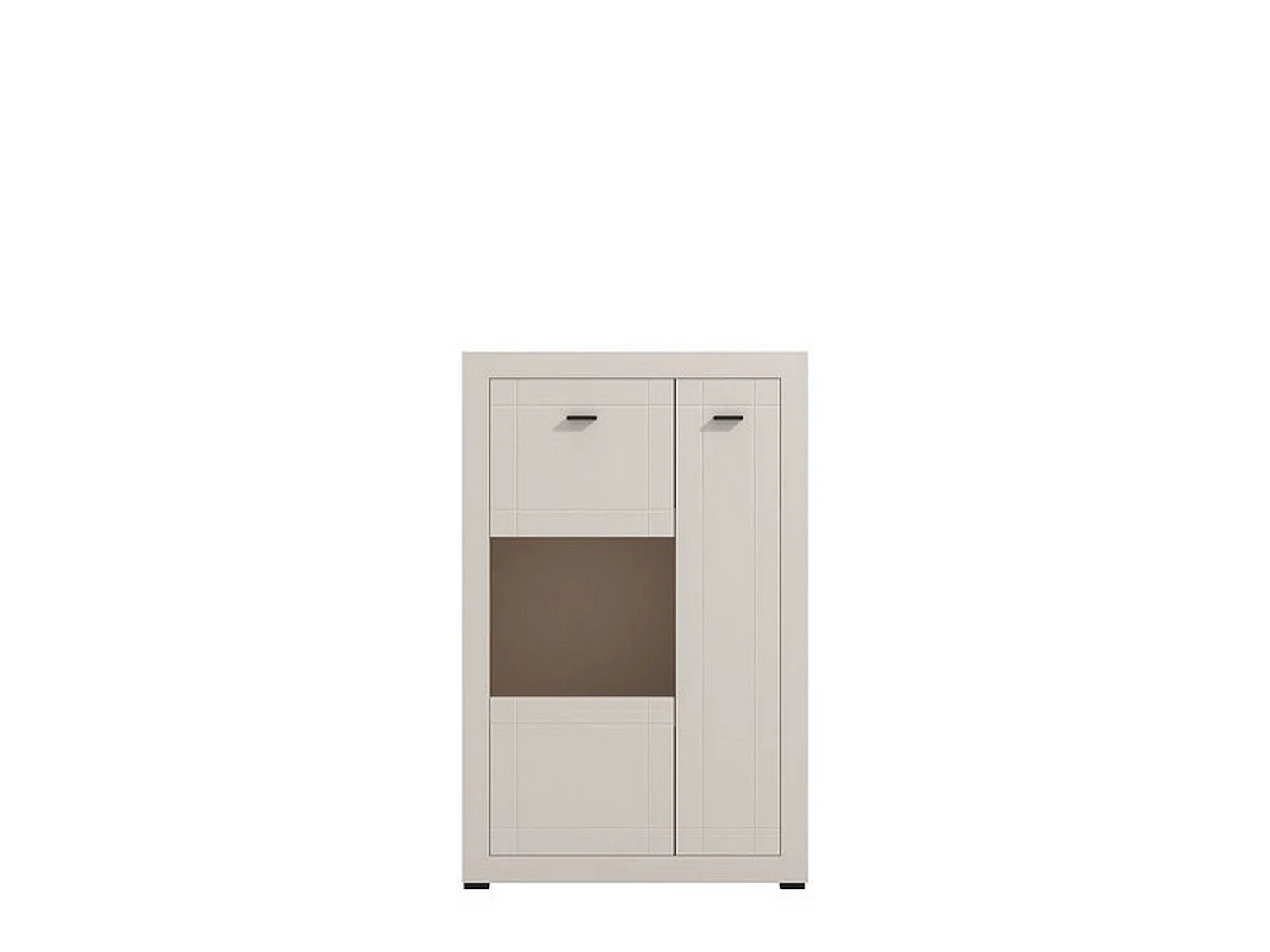 Vetrina Imbaro, 2 Ripiani, 84x35x130h cm Beige, Mobile Espositore, 2 Ante, 3 Vani