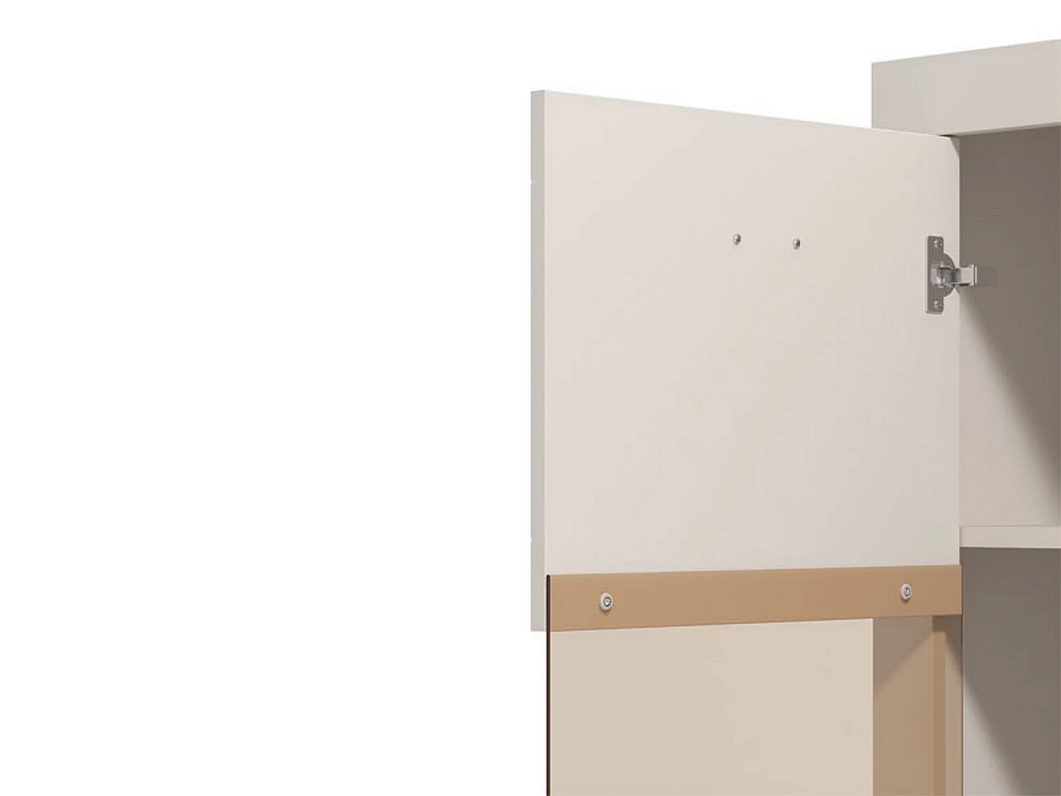 Vetrina Imbaro, 2 Ripiani, 84x35x130h cm Beige, Mobile Espositore, 2 Ante, 3 Vani