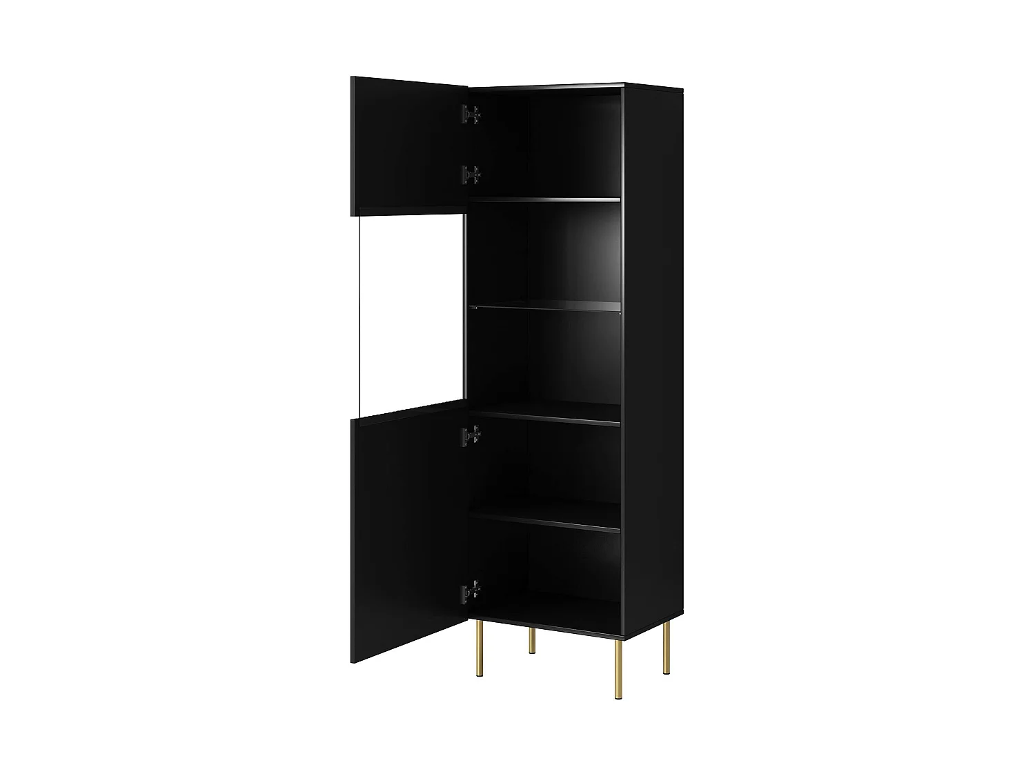 Vetrina Matosinhos, 4 Ripiani, 42x59.5x182.5h cm Nero, Mobile Espositore