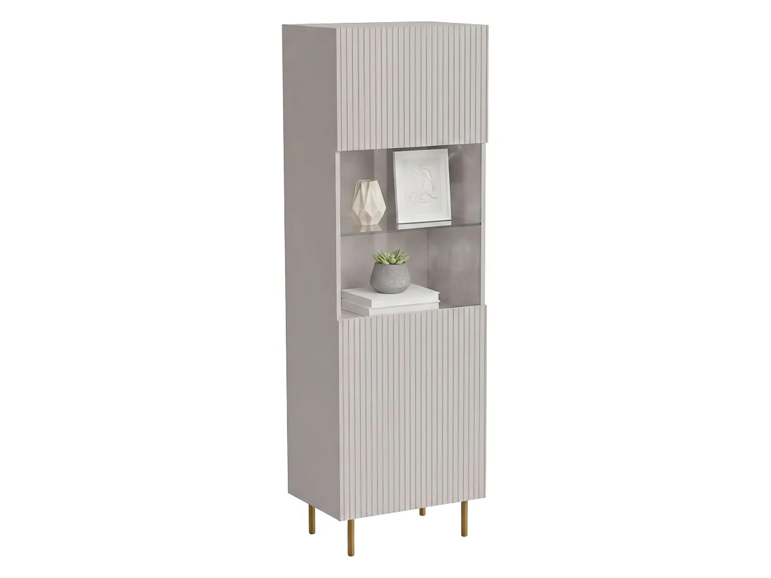 Vetrina Matosinhos, 4 Ripiani, 42x59.5x182.5h cm Beige, Mobile Espositore