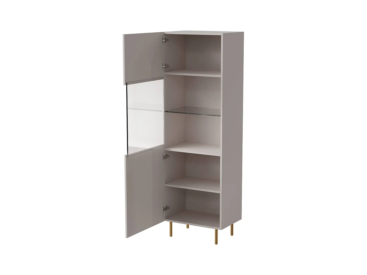 Vetrina Matosinhos, 4 Ripiani, 42x59.5x182.5h cm Beige, Mobile Espositore