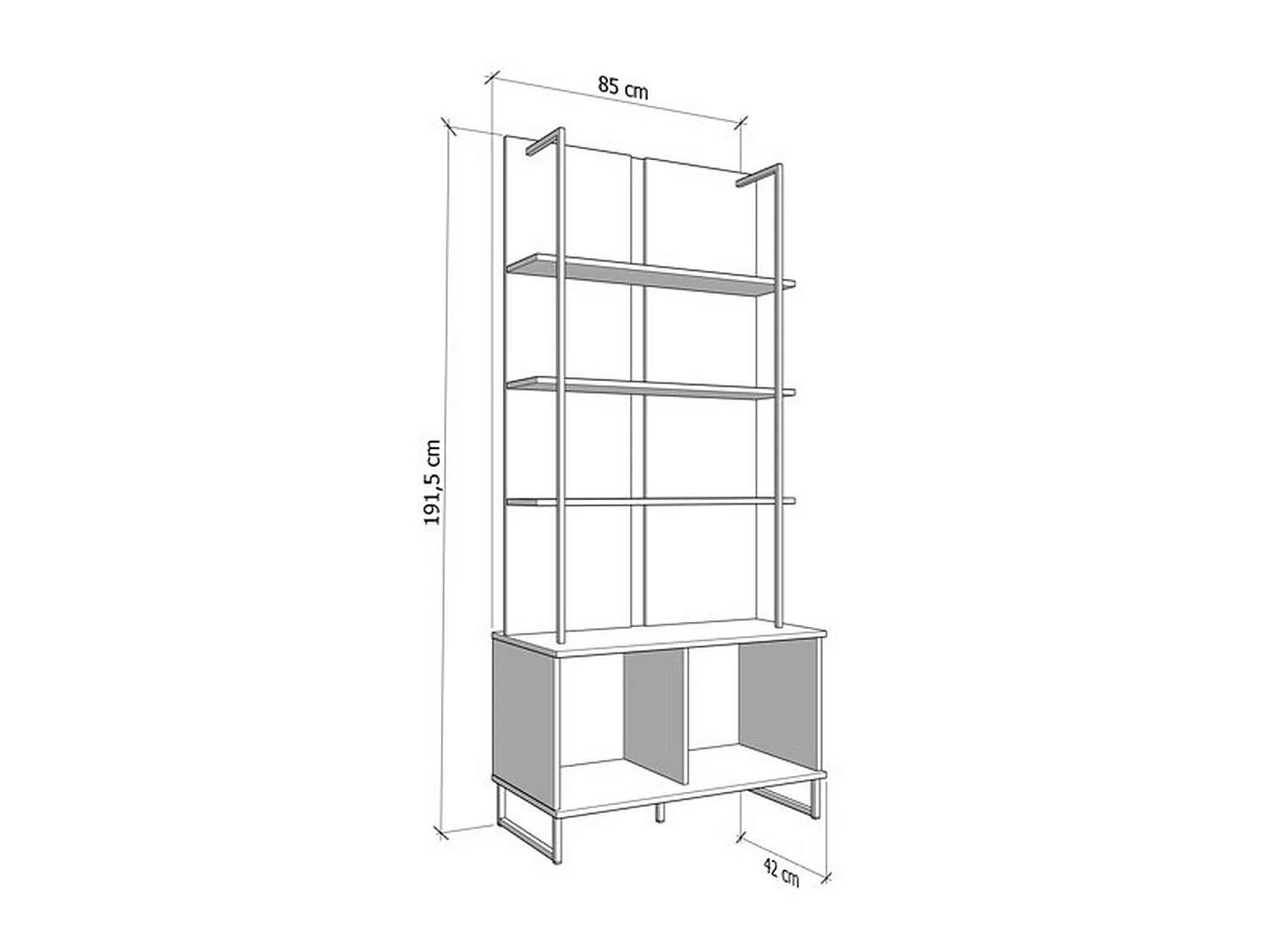 Vitrine Gargnano, 4 Regalböden, 85x42x192h cm Eichenholz Braun, Ausstellschrank, 1 Tür, 2 Fächer