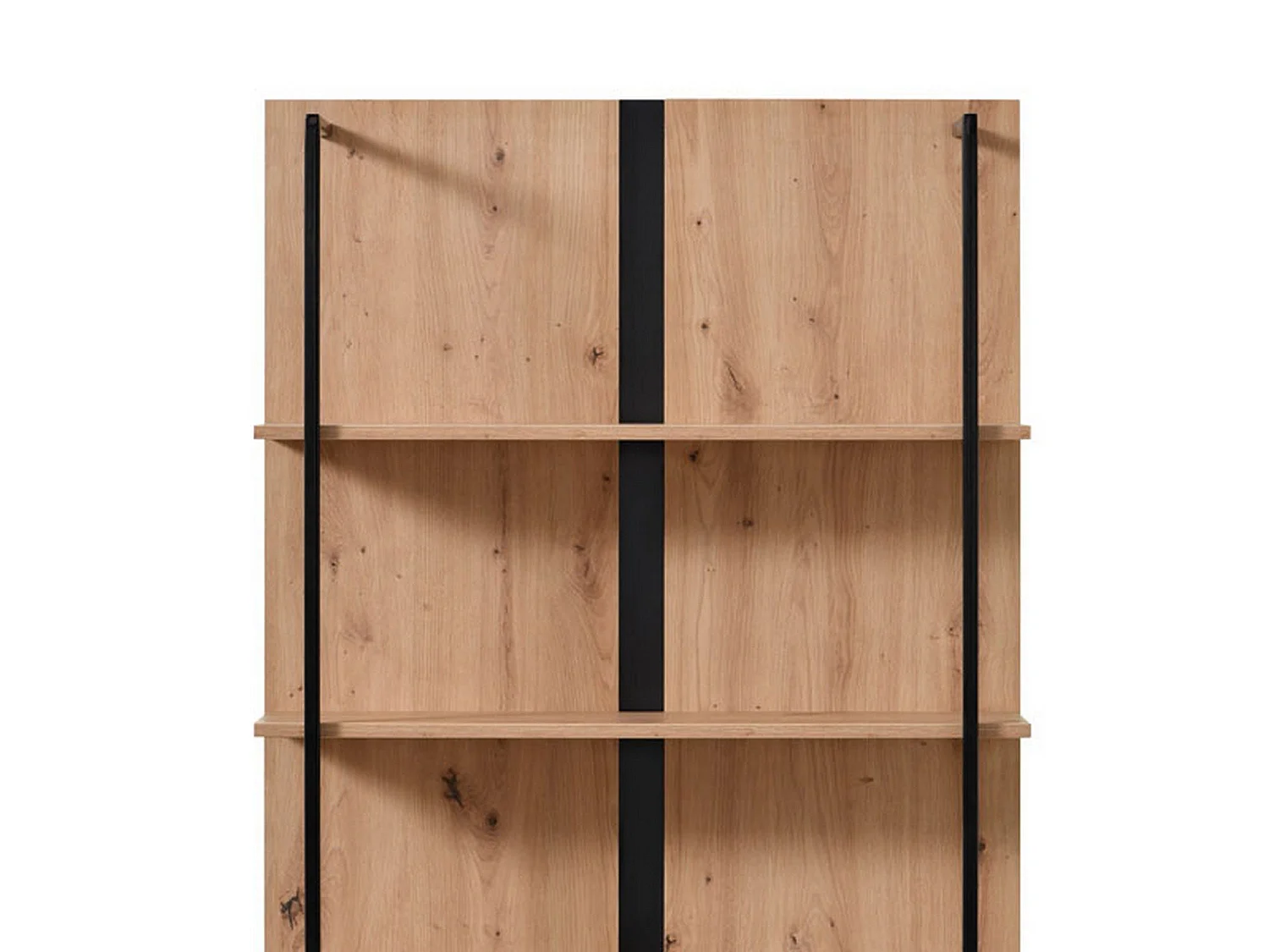 Vitrine Gargnano, 4 Regalböden, 85x42x192h cm Eichenholz Braun, Ausstellschrank, 1 Tür, 2 Fächer