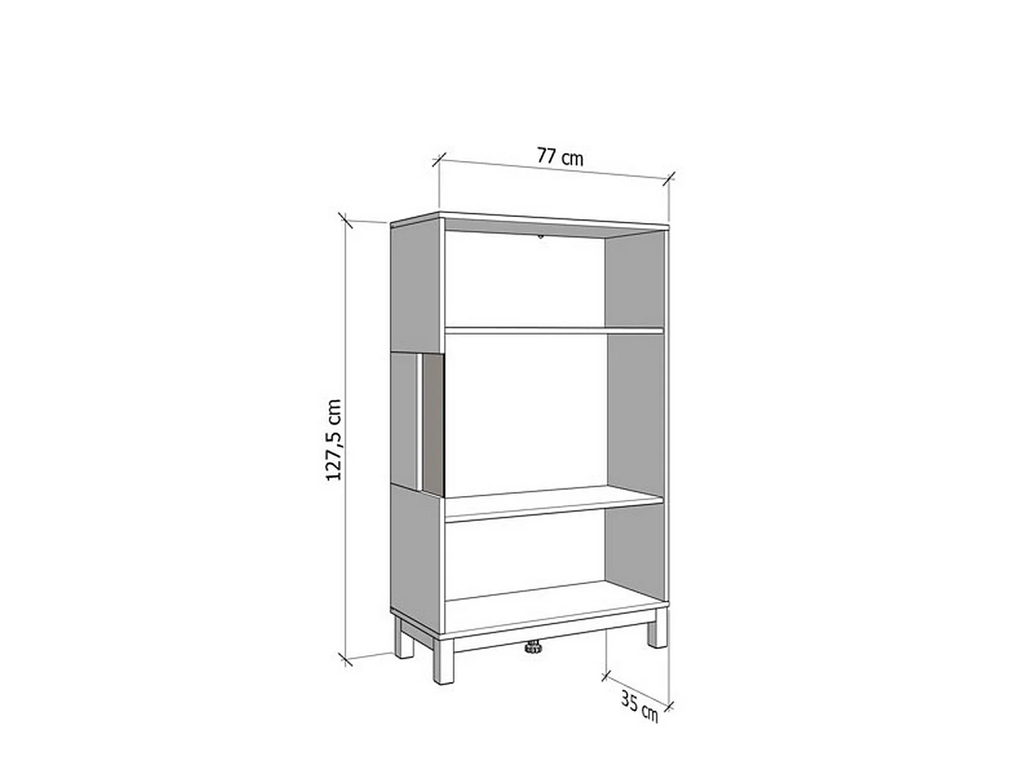 Vitrine Mezzago, 2 Ablagen, 77x35x128h cm Beige, Präsentationsschrank, Drehtüröffnung, 2 Türen