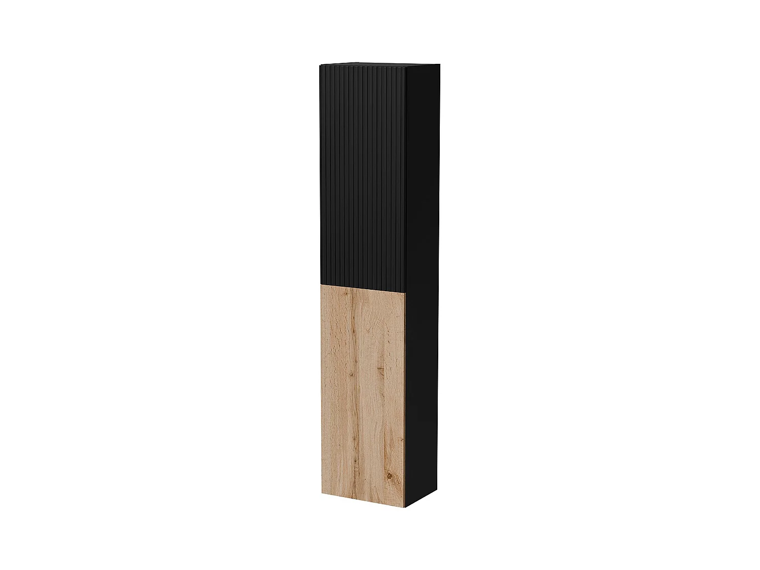 Vitrine Tabua, 4 étagères, 29,8x39,9x180h cm Gris Anthracite, Meuble d'Exposition