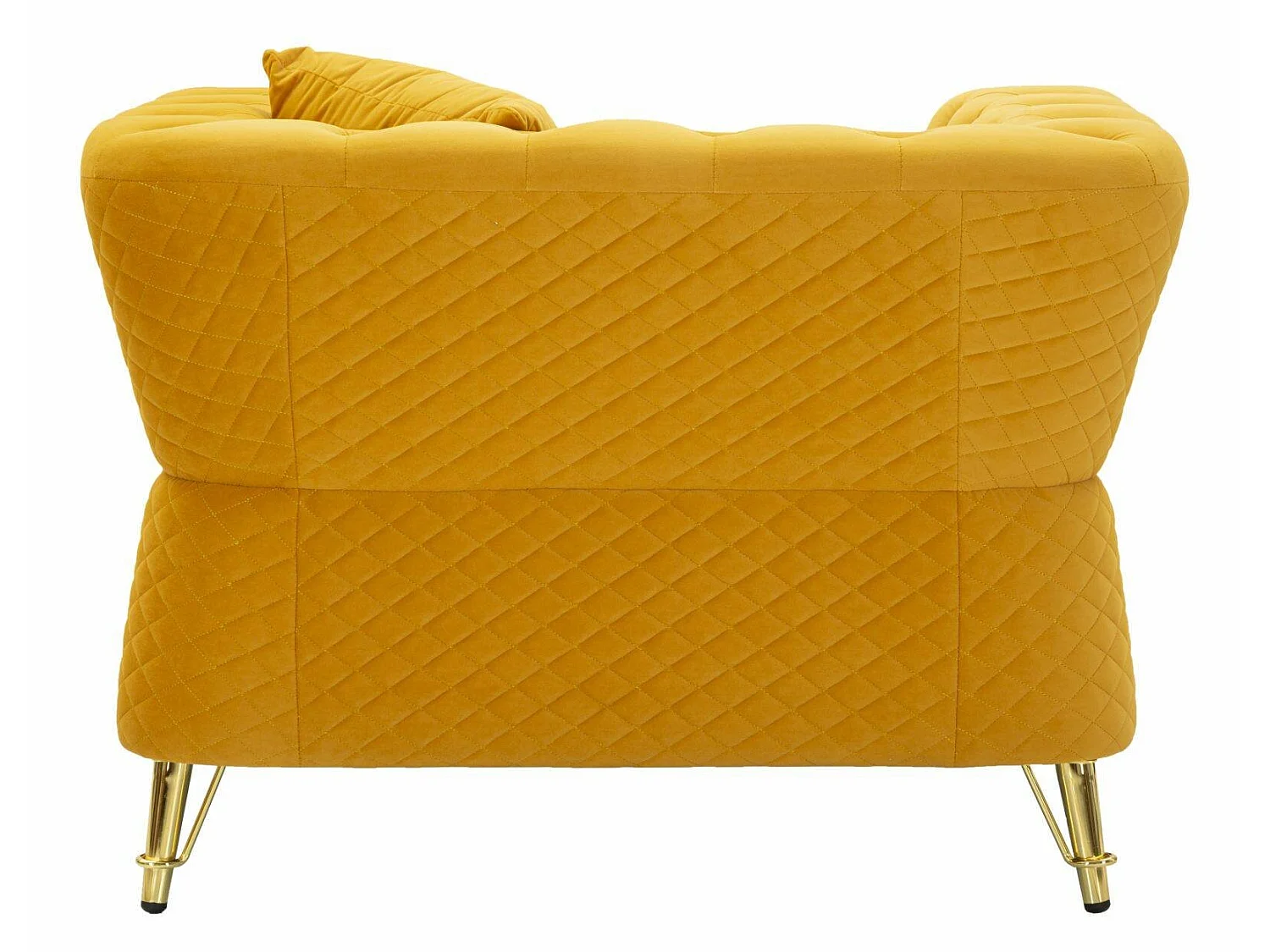 Fauteuil Mouette, accoudoirs, or ocre