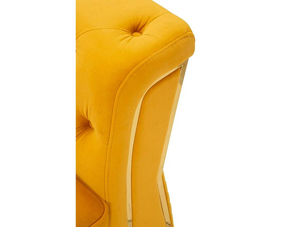 Fauteuil Mouette, accoudoirs, or ocre