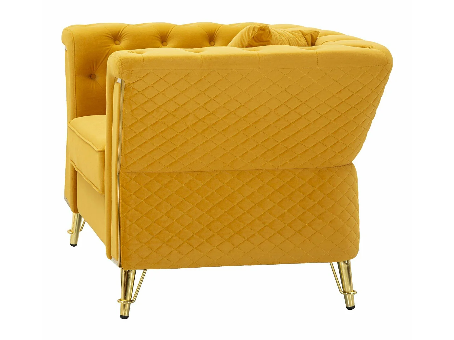 Fauteuil Mouette, accoudoirs, or ocre