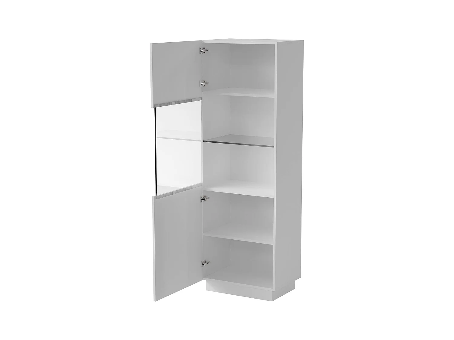 Vitrine Mealhada, 5 étagères, 40x59.5x178h cm Blanc, Meuble d'exposition