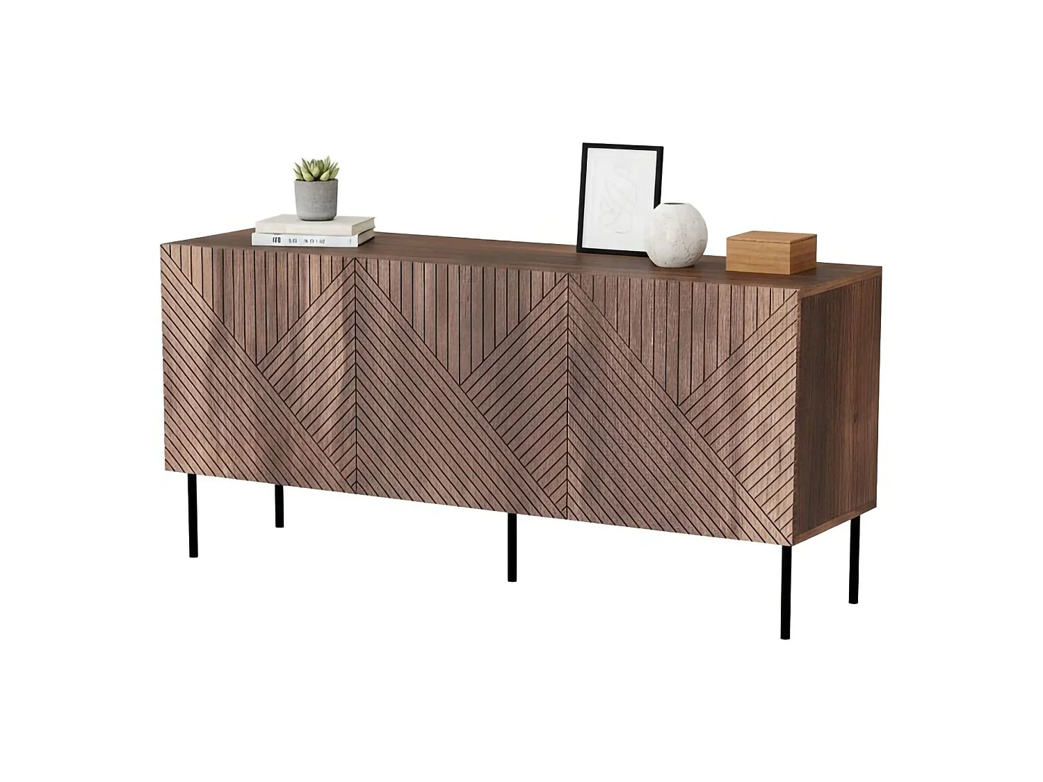 Espinho Credenza, 3 Regalböden, 40x150,5x72h cm, Nussbaum, Anrichte