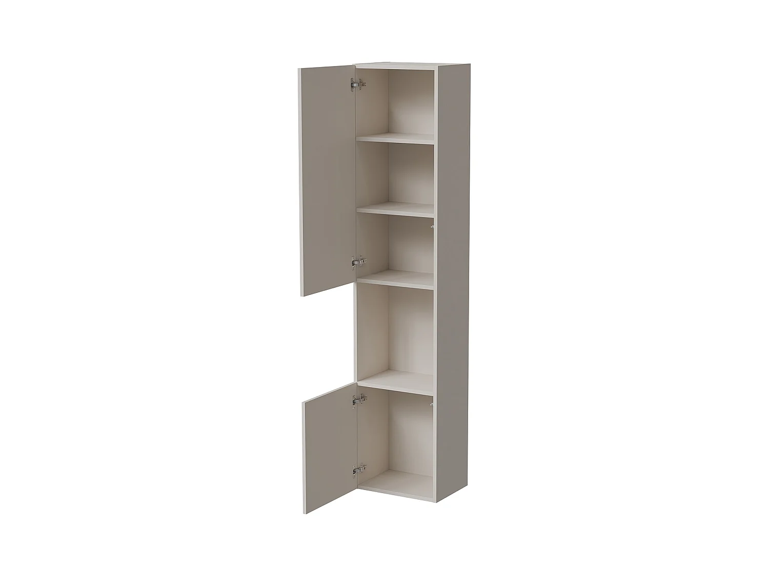 Vitrine Azere, 4 Étagères, 29,8x39,9x180h cm Beige, Meuble d'Exposition