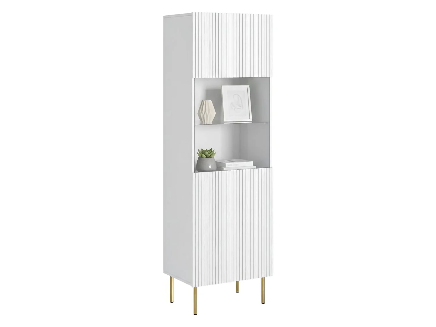 Vetrina Matosinhos, 4 Ripiani, 42x59.5x182.5h cm Bianco, Mobile Espositore
