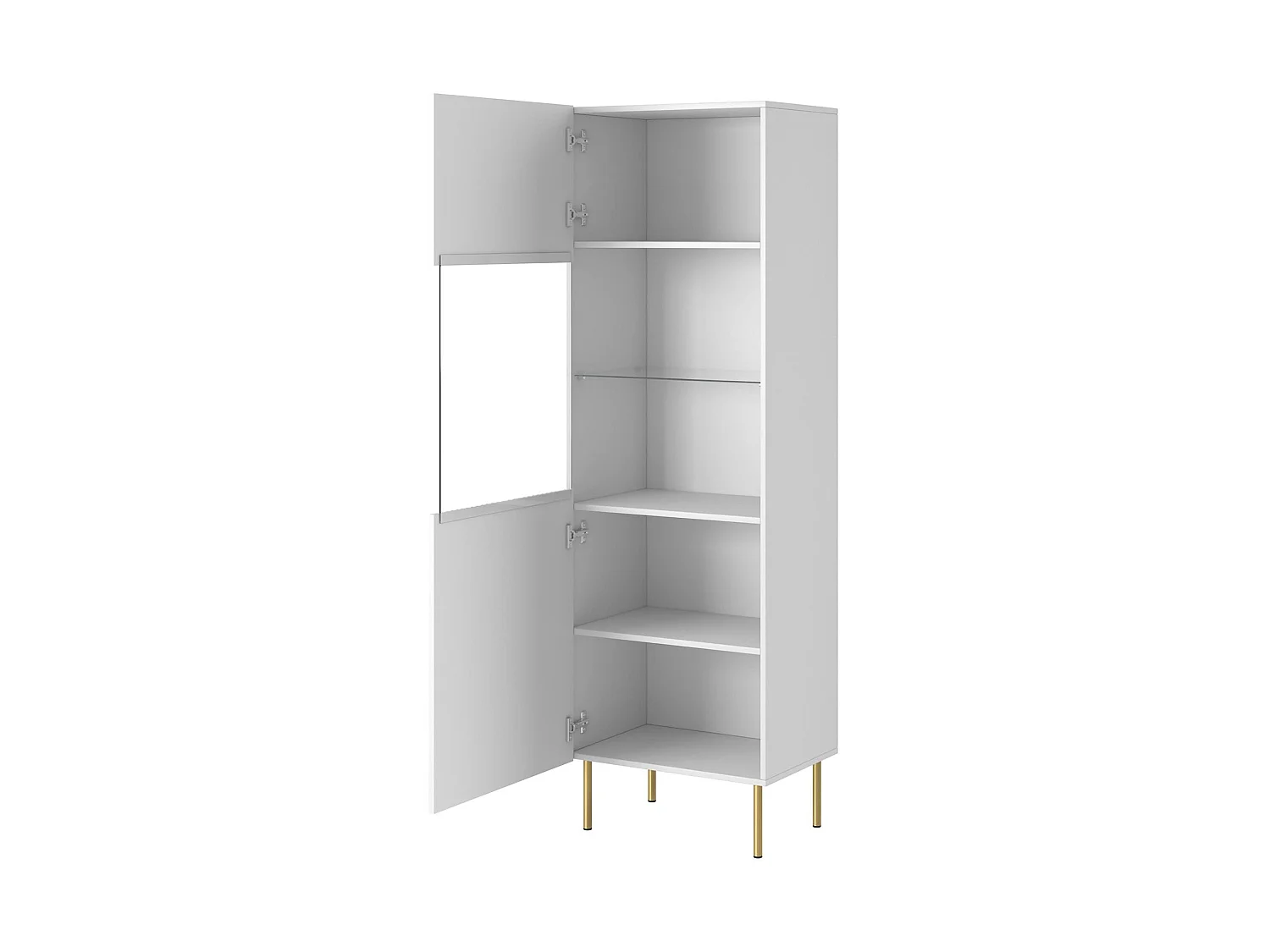 Vetrina Matosinhos, 4 Ripiani, 42x59.5x182.5h cm Bianco, Mobile Espositore
