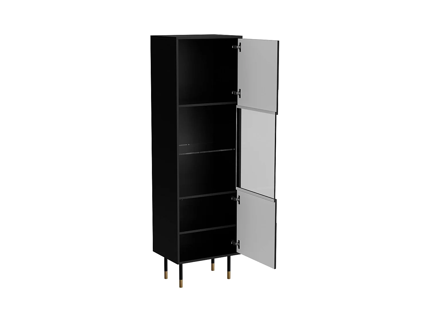 Vetrina Mamede, 4 Ripiani, 40x54x180h cm Nero, Mobile Espositore