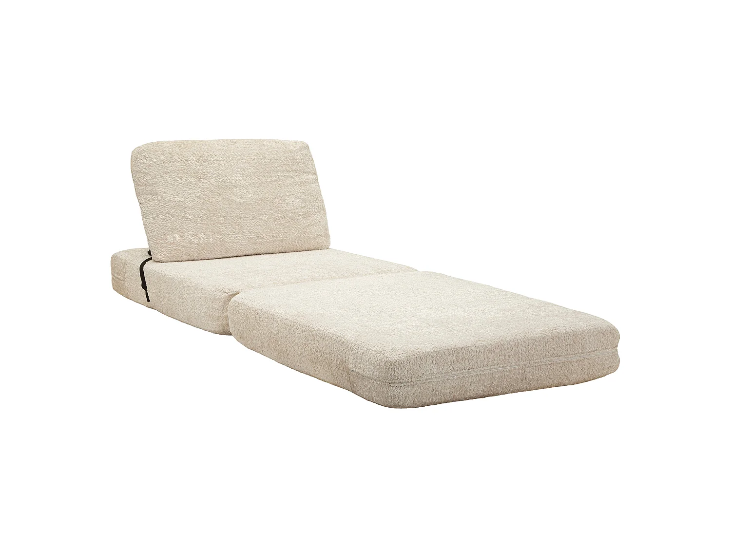 Poltrona Abyane, Reclinabile, 31x31x97h cm Bianco, Poltroncina, Trasformabile in Letto, Rivestimento in Tessuto Bouclè, Materiale Struttura in Tessuto