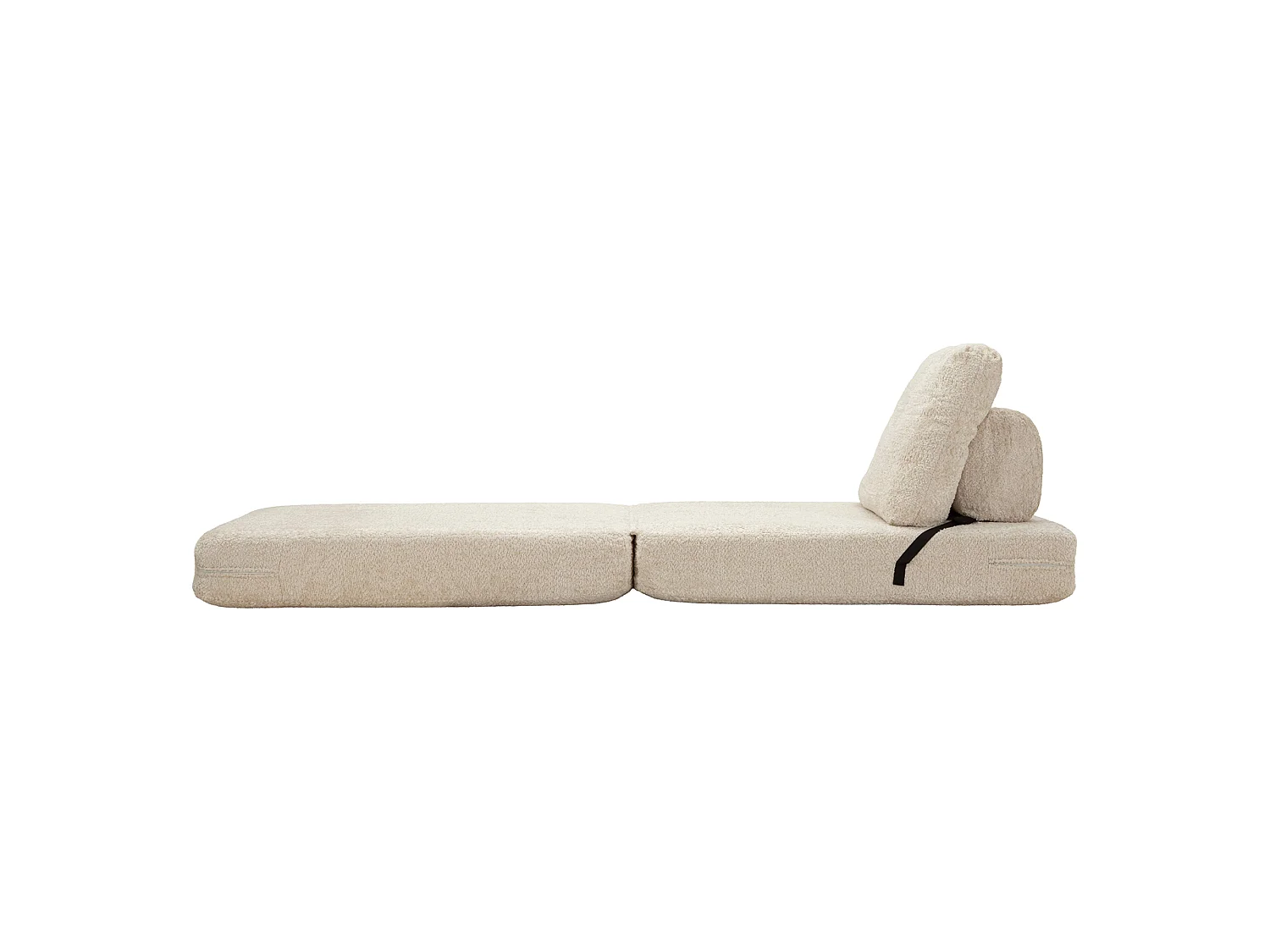 Poltrona Abyane, Reclinabile, 31x31x97h cm Bianco, Poltroncina, Trasformabile in Letto, Rivestimento in Tessuto Bouclè, Materiale Struttura in Tessuto