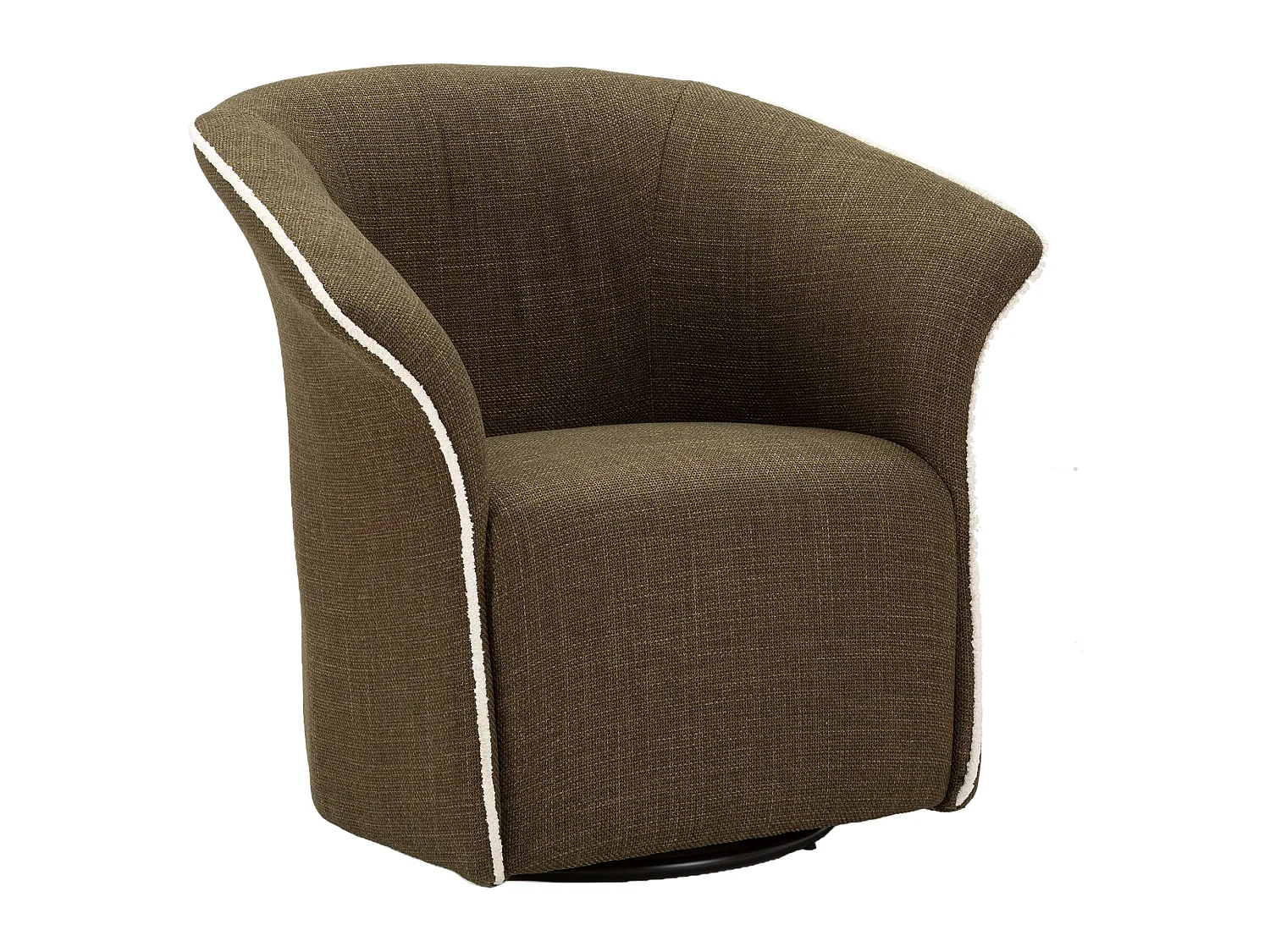 Fauteuil Toamas, Base Pivotante, 84x66x80h cm Vert, Petit Fauteuil, Accoudoirs, Structure Métallique
