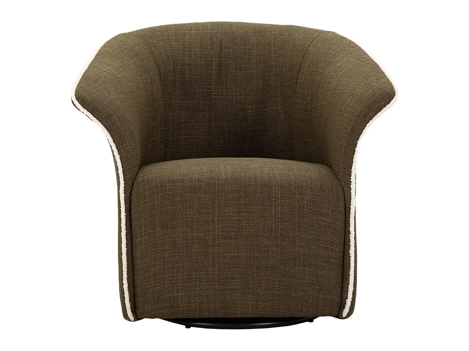 Fauteuil Toamas, Base Pivotante, 84x66x80h cm Vert, Petit Fauteuil, Accoudoirs, Structure Métallique