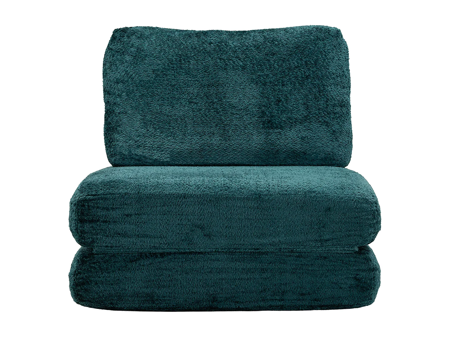 Poltrona Abyane, Trasformabile in Letto, Rivestimento in Tessuto Bouclè, 31x31x97h cm Verde Petrolio, Poltroncina, Reclinabile
