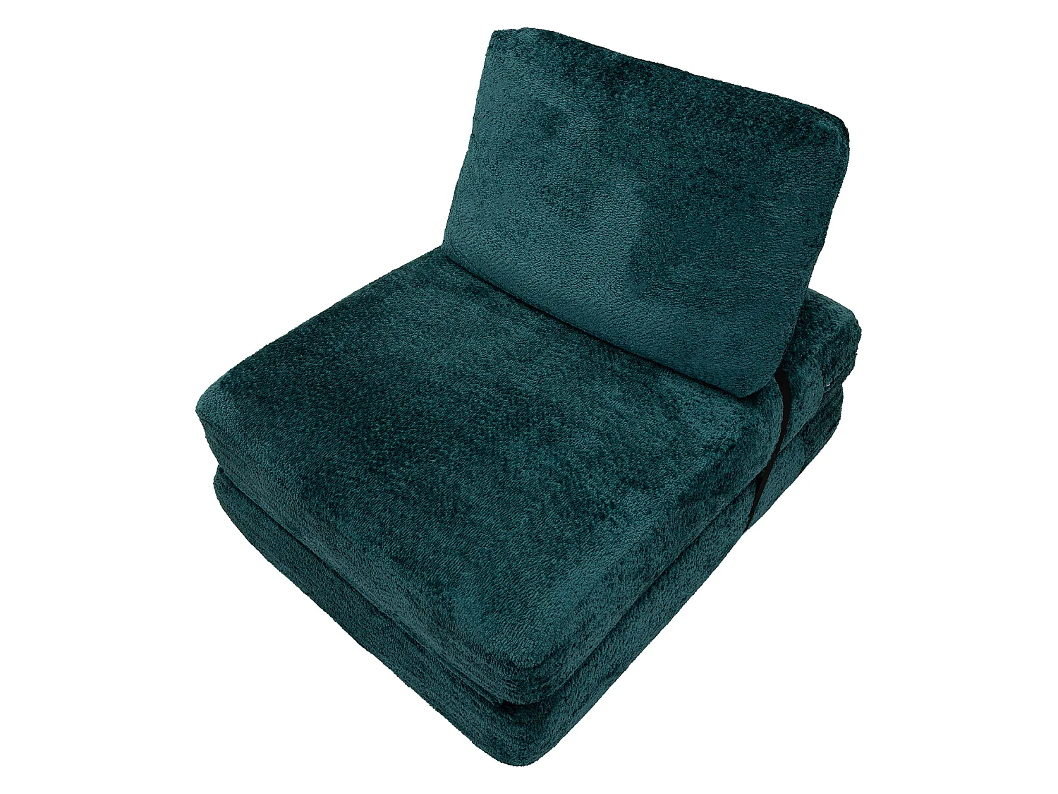 Poltrona Abyane, Trasformabile in Letto, Rivestimento in Tessuto Bouclè, 31x31x97h cm Verde Petrolio, Poltroncina, Reclinabile