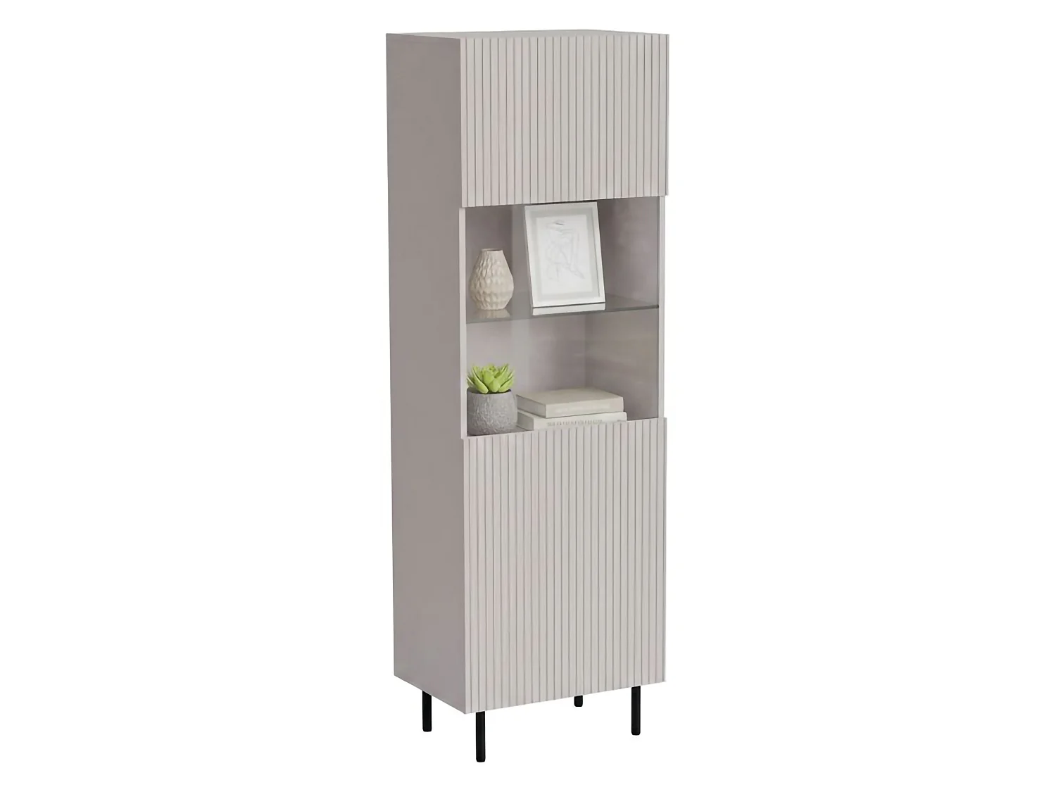 Vetrina Mangualde, 4 Ripiani, 42x59.5x182.5h cm Beige, Mobile Espositore