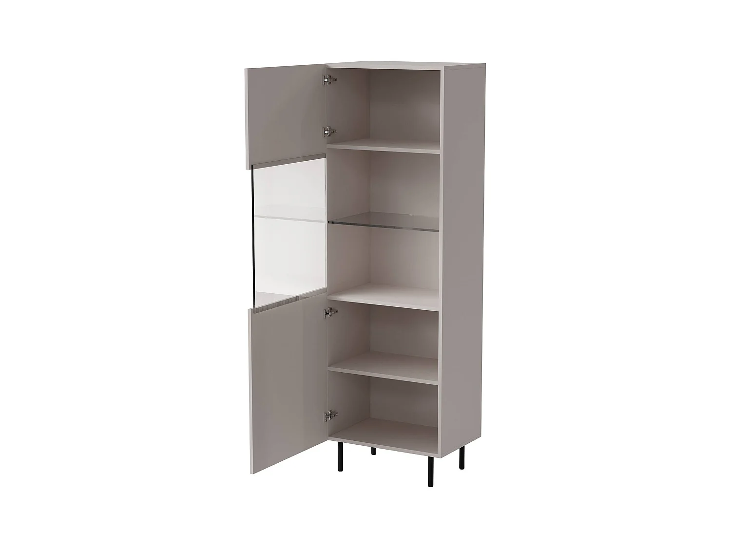 Vetrina Mangualde, 4 Ripiani, 42x59.5x182.5h cm Beige, Mobile Espositore