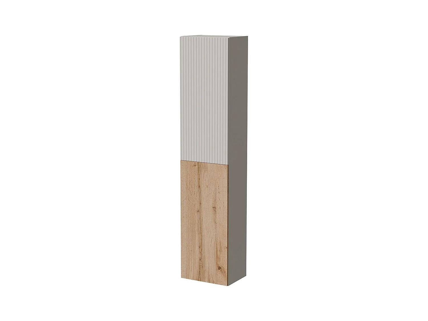 Vitrine Tabua, 4 Étagères, 29.8x39.9x180h cm Beige, Meuble Présentoir