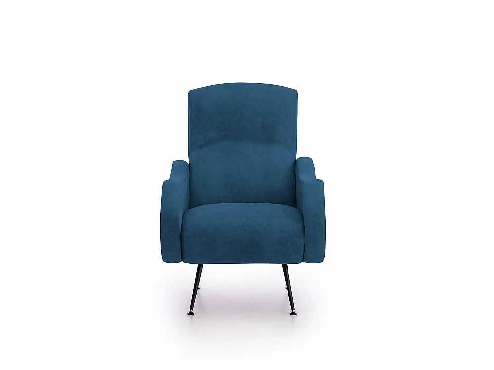 Poltrona Lasnigo, Braccioli Made in Italy, 70x100x98h cm blu, Poltroncina, Peso Supportato 90 kg, Materiale Struttura in Legno