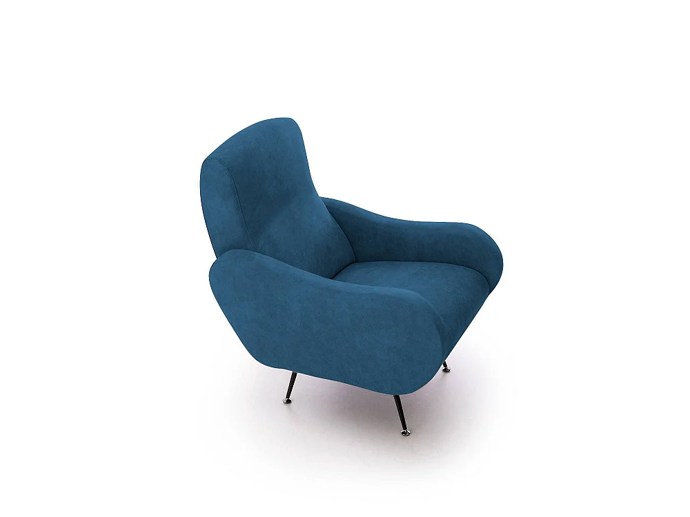 Poltrona Lasnigo, Braccioli Made in Italy, 70x100x98h cm blu, Poltroncina, Peso Supportato 90 kg, Materiale Struttura in Legno