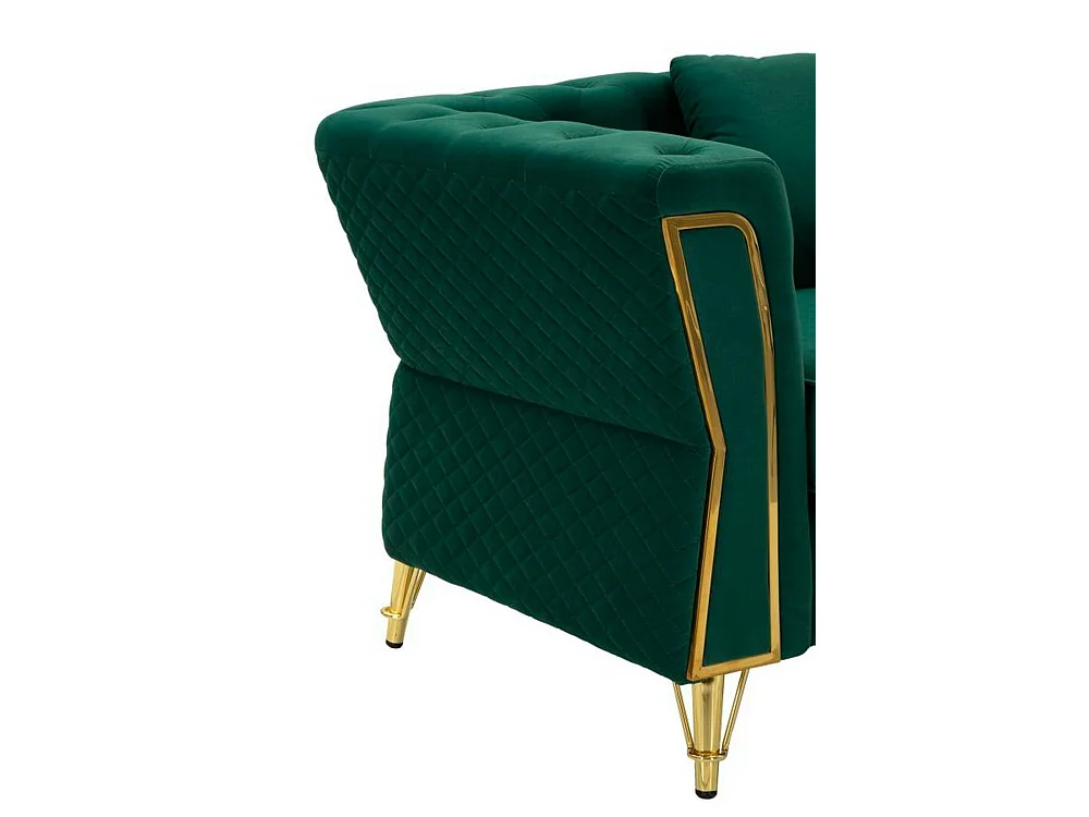 Gabbiano fauteuil, armleuningen, 104x83x76h cm groen, fauteuil, draagvermogen 200 kg, framekleur goud