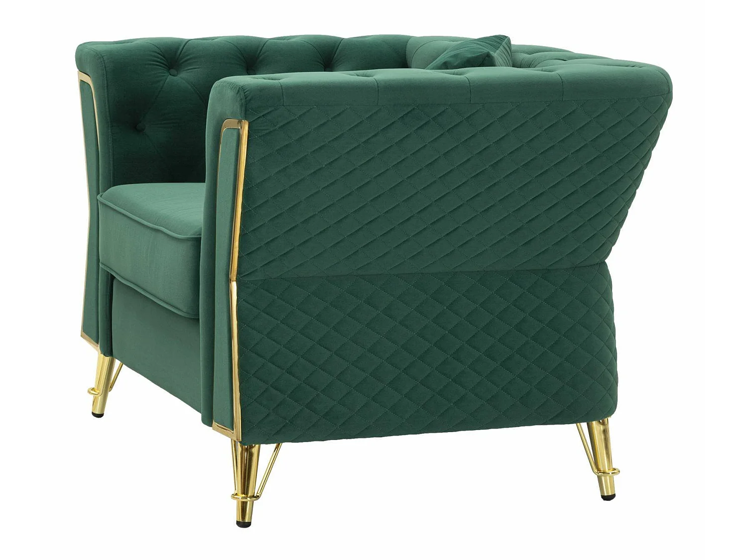 Gabbiano fauteuil, armleuningen, 104x83x76h cm groen, fauteuil, draagvermogen 200 kg, framekleur goud