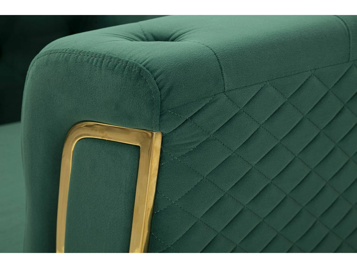 Gabbiano fauteuil, armleuningen, 104x83x76h cm groen, fauteuil, draagvermogen 200 kg, framekleur goud