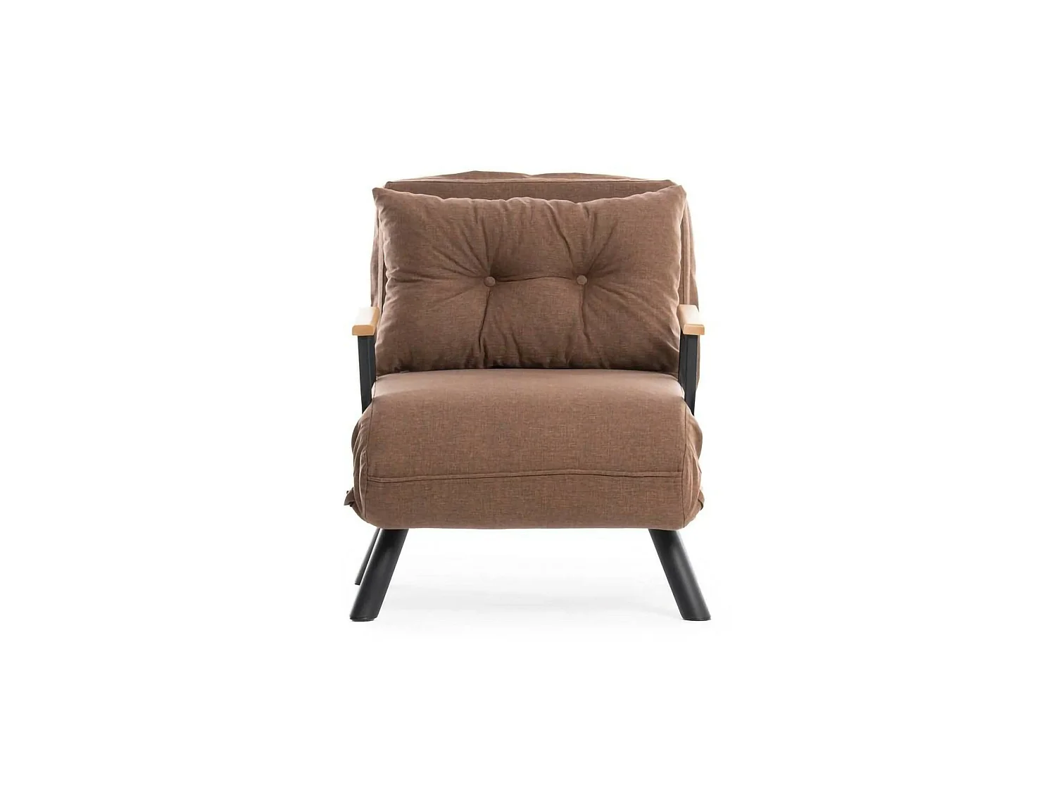 Poltrona Keoni, Reclinabile, 60x78x78h cm Marrone Sabbia, Poltroncina, Braccioli, Peso Supportato 100 kg