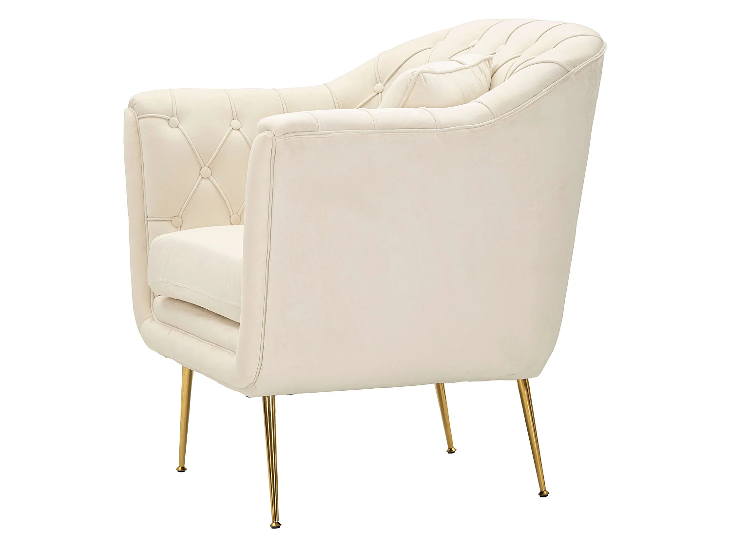 Fauteuil Turtuk, avec Coussin, 88x83x91h cm Blanc Crème, Petit Fauteuil, Accoudoirs, Nuance de Couleur Structure Crème