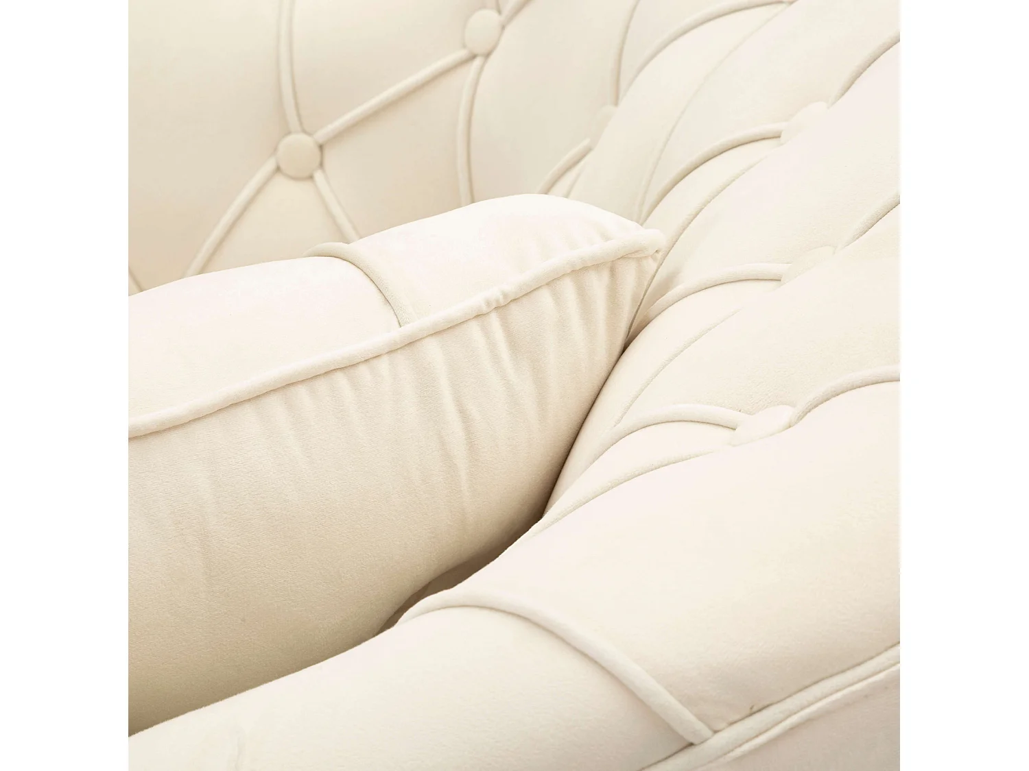 Fauteuil Turtuk, avec Coussin, 88x83x91h cm Blanc Crème, Petit Fauteuil, Accoudoirs, Nuance de Couleur Structure Crème