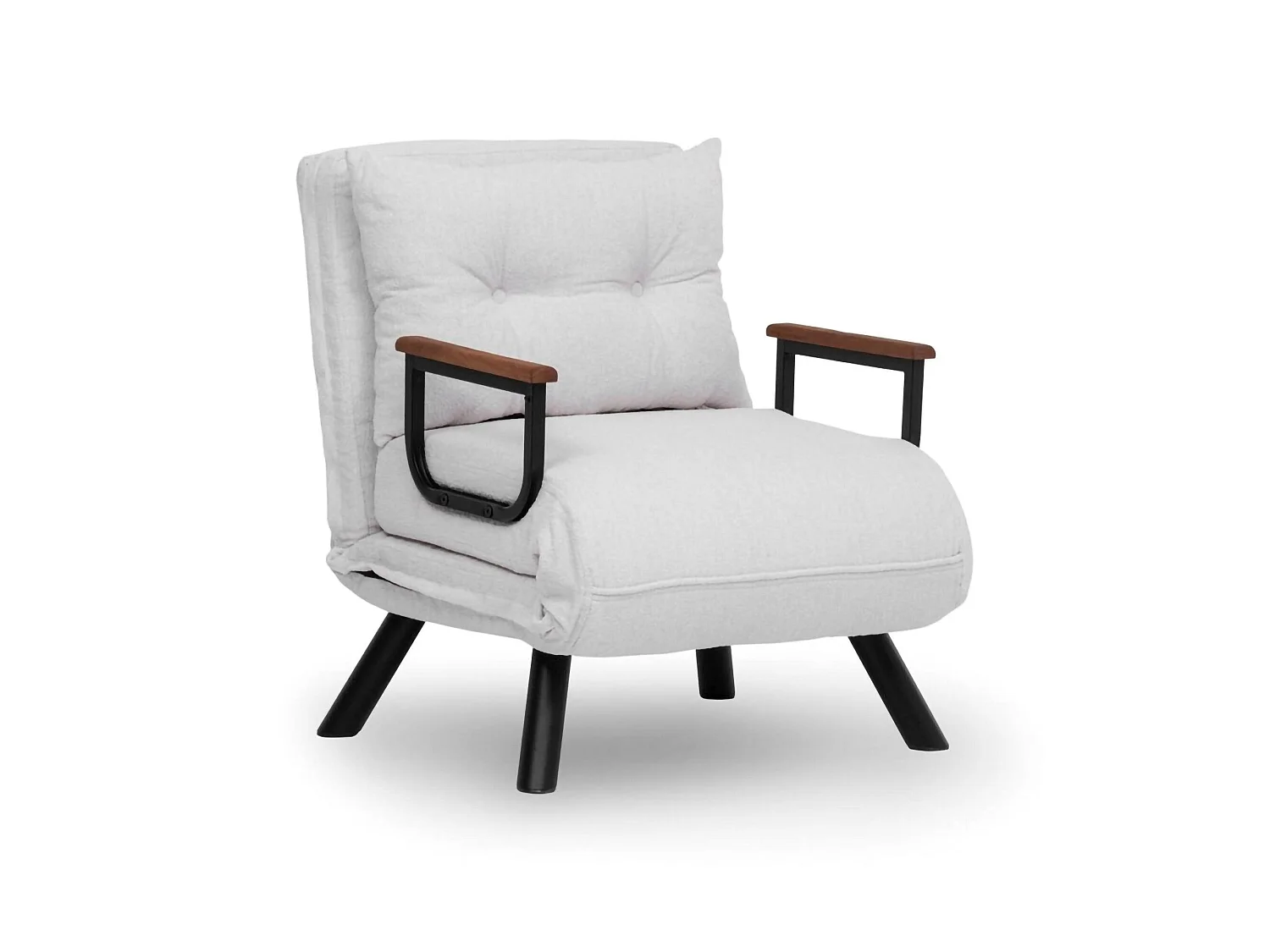 Poltrona Keoni, Reclinabile, 60x78x78h cm Bianco, Poltroncina, Braccioli, Peso Supportato 100 kg