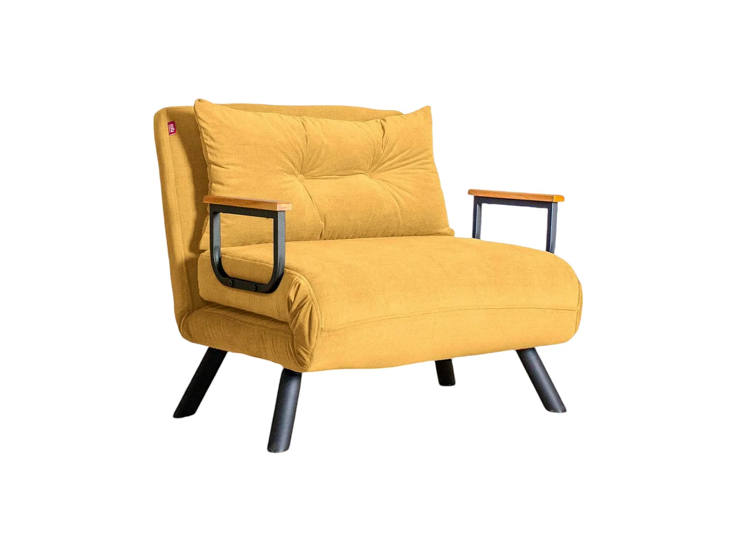 Poltrona Keoni, Reclinabile, 60x78x78h cm Giallo, Poltroncina, Braccioli, Peso Supportato 100 kg