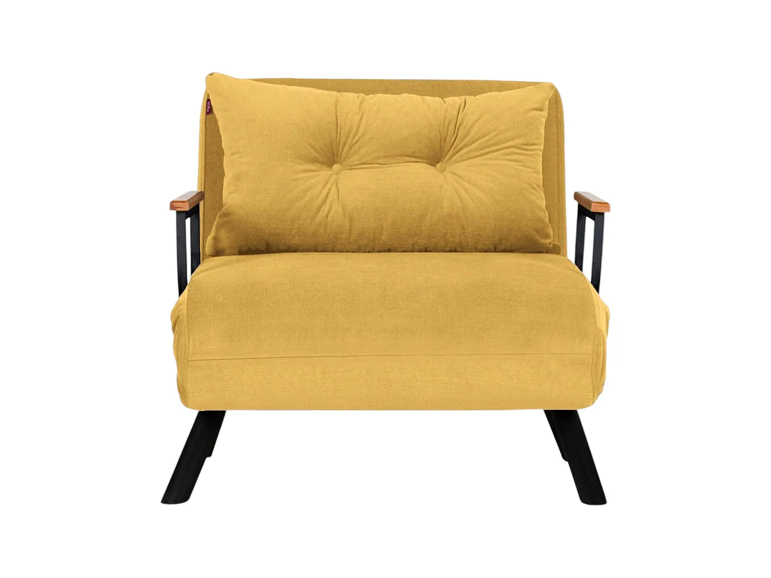Poltrona Keoni, Reclinabile, 60x78x78h cm Giallo, Poltroncina, Braccioli, Peso Supportato 100 kg
