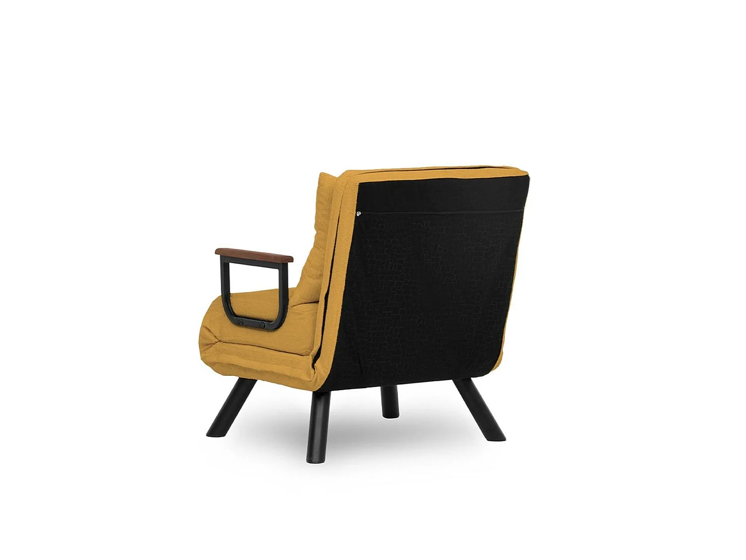 Poltrona Keoni, Reclinabile, 60x78x78h cm Giallo, Poltroncina, Braccioli, Peso Supportato 100 kg