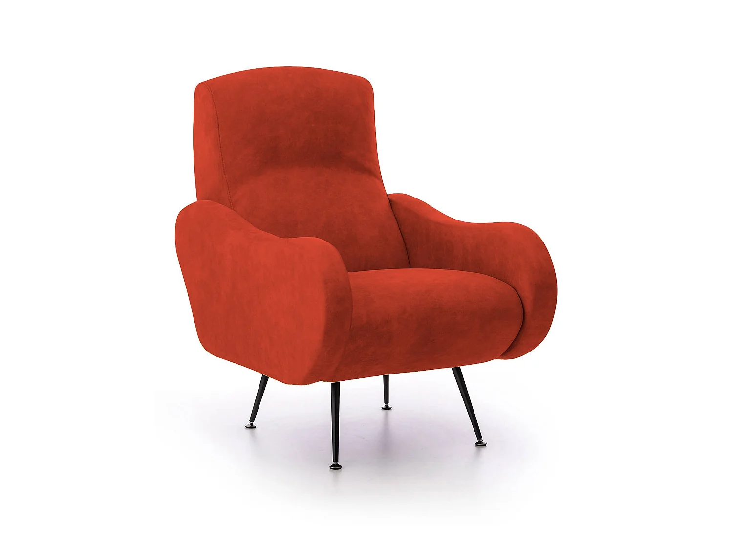 Poltrona Lasnigo, Braccioli Made in Italy, 70x100x98h cm Arancione, Poltroncina, Peso Supportato 90 kg, Materiale Struttura in Legno