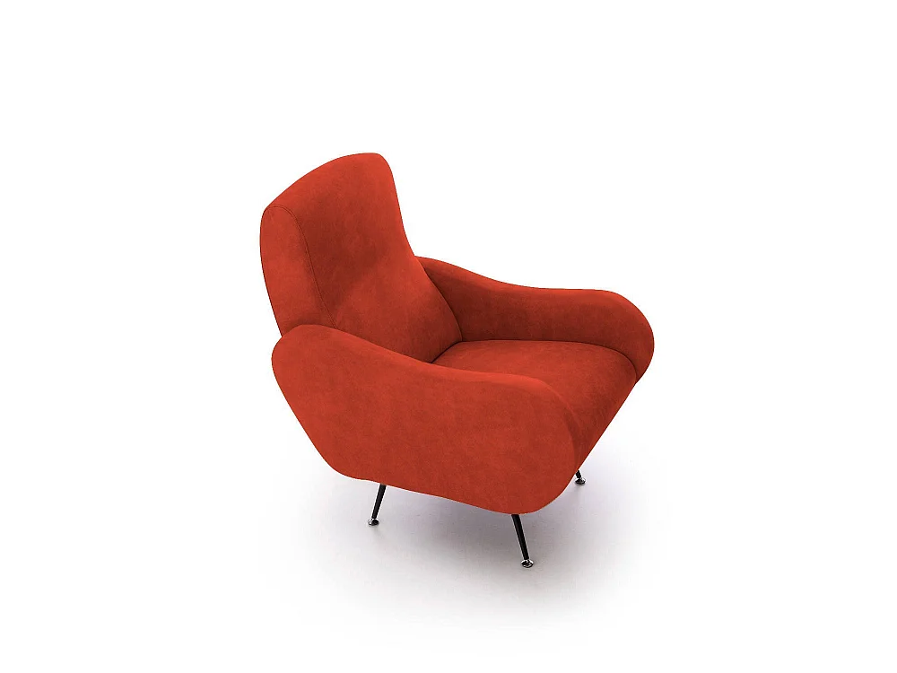 Poltrona Lasnigo, Braccioli Made in Italy, 70x100x98h cm Arancione, Poltroncina, Peso Supportato 90 kg, Materiale Struttura in Legno