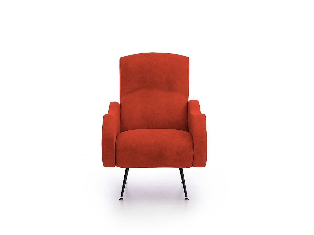 Poltrona Lasnigo, Braccioli Made in Italy, 70x100x98h cm Arancione, Poltroncina, Peso Supportato 90 kg, Materiale Struttura in Legno